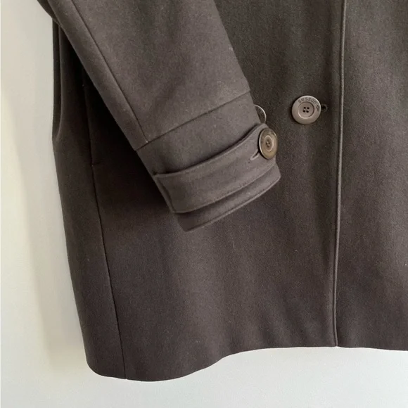 Sessùn New Haven Wool Long Brown Double Breasted Pea Coat - Picture 3 of 13